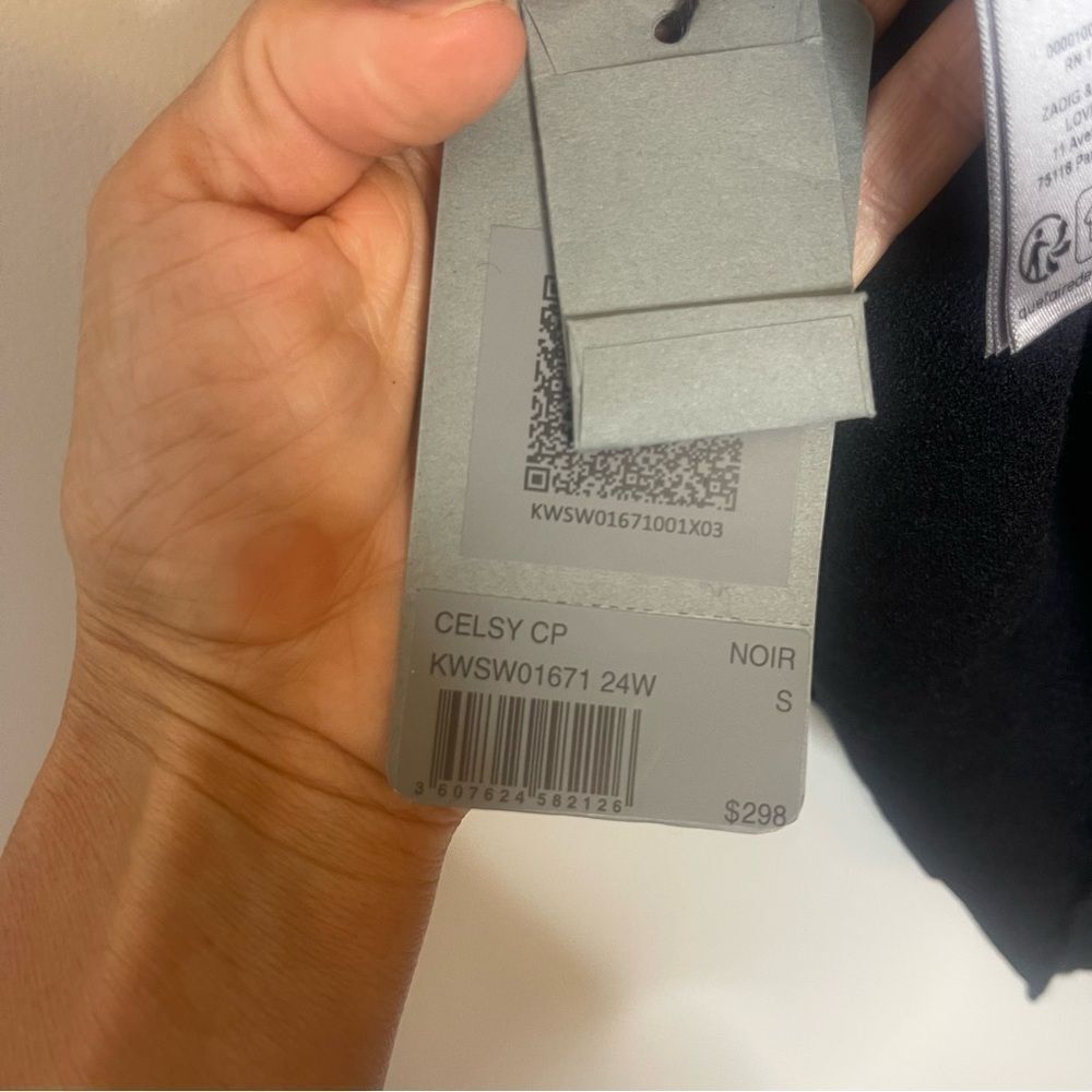 $298 Zadig&Voltaire Celsy cashmere top NEW XS - Picture 7 of 13